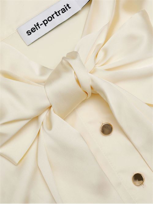 Mini abito in pizzo satinato SELF PORTRAIT | SS26047MAYYELLOW